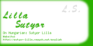 lilla sutyor business card